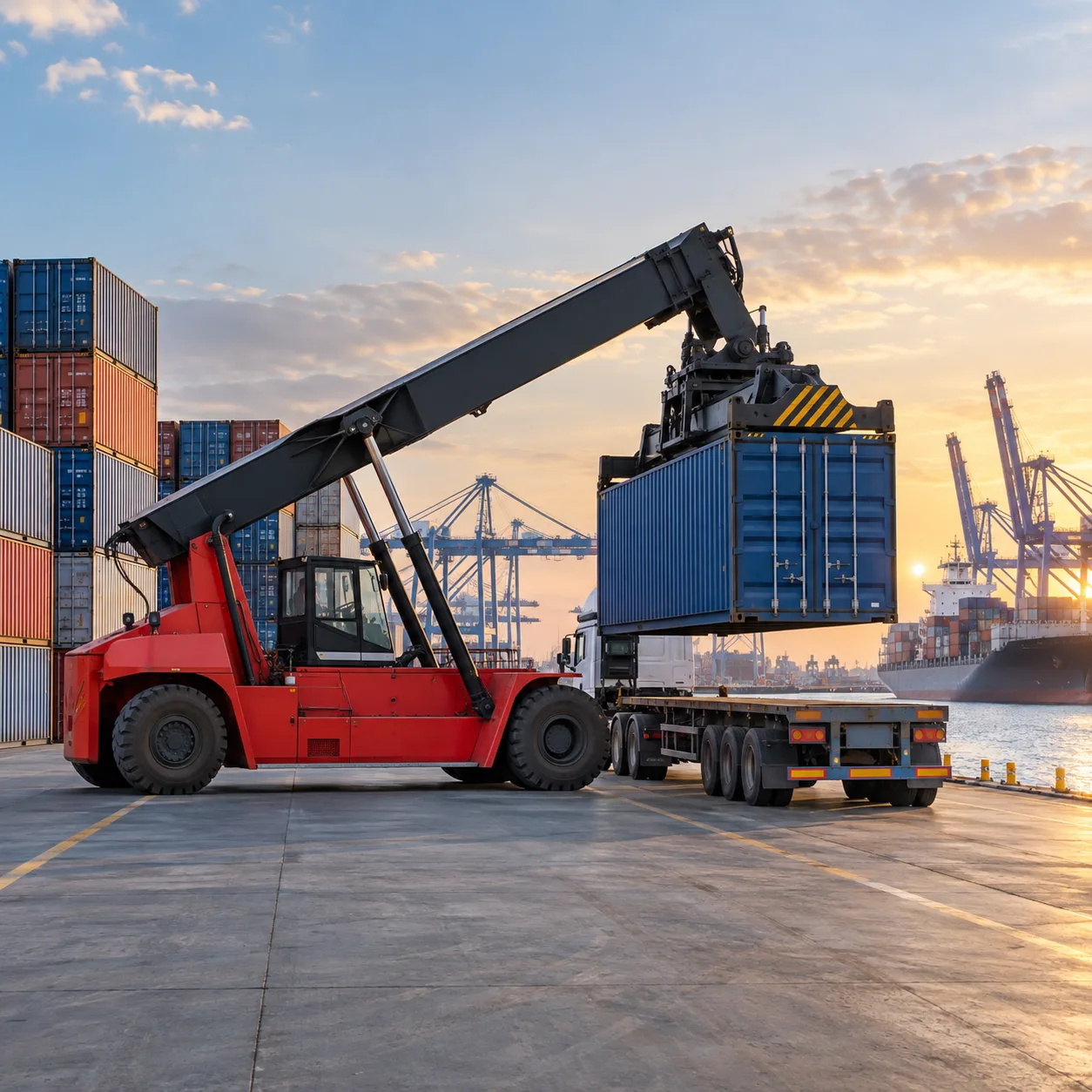Special cargo container handling at an international port